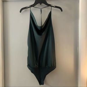 Satin cowl neck bodysuit